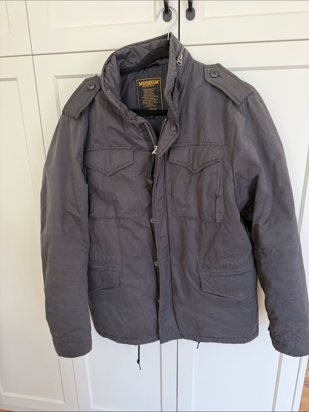 Muse Men's Dark Gray Military Field Jacket